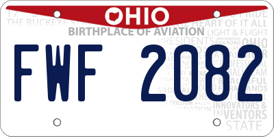 OH license plate FWF2082