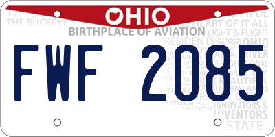OH license plate FWF2085