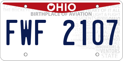 OH license plate FWF2107