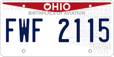 OH license plate FWF2115
