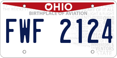 OH license plate FWF2124