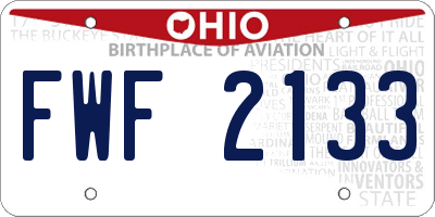 OH license plate FWF2133