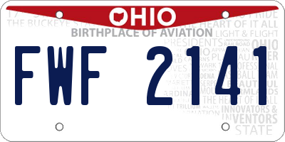 OH license plate FWF2141