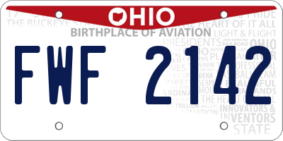 OH license plate FWF2142