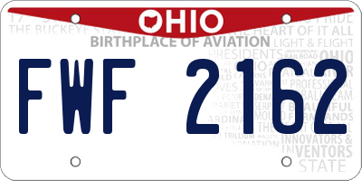 OH license plate FWF2162