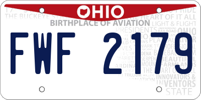 OH license plate FWF2179