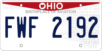 OH license plate FWF2192