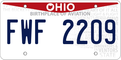 OH license plate FWF2209