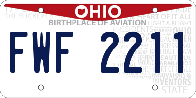 OH license plate FWF2211