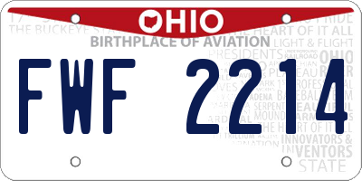 OH license plate FWF2214