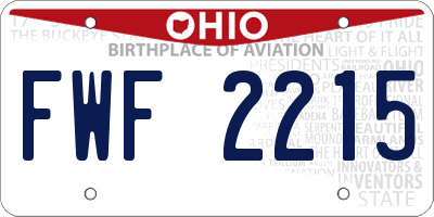 OH license plate FWF2215