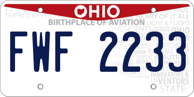 OH license plate FWF2233