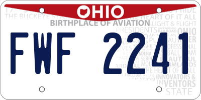 OH license plate FWF2241
