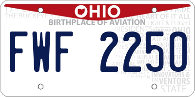 OH license plate FWF2250