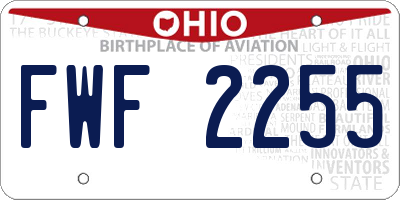 OH license plate FWF2255