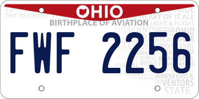 OH license plate FWF2256