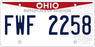OH license plate FWF2258