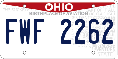 OH license plate FWF2262