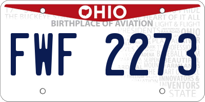 OH license plate FWF2273