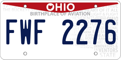 OH license plate FWF2276