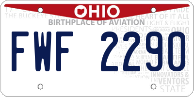 OH license plate FWF2290