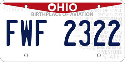 OH license plate FWF2322