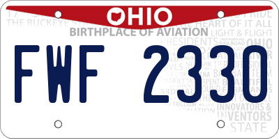 OH license plate FWF2330