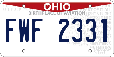 OH license plate FWF2331