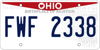 OH license plate FWF2338