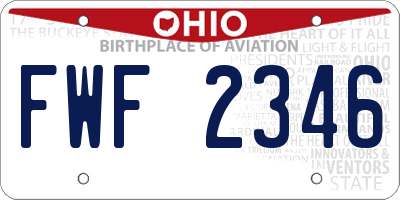 OH license plate FWF2346