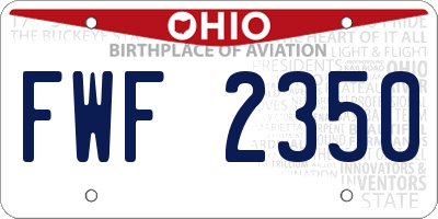 OH license plate FWF2350