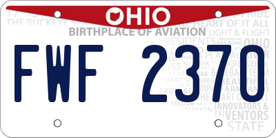 OH license plate FWF2370