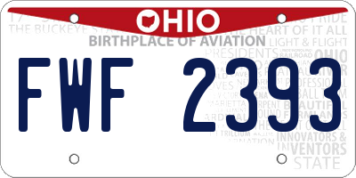 OH license plate FWF2393