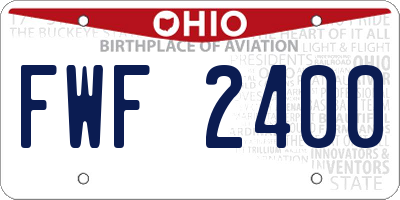 OH license plate FWF2400
