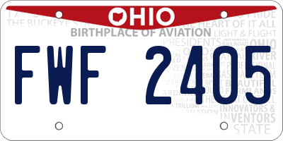 OH license plate FWF2405