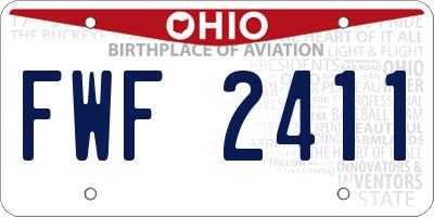 OH license plate FWF2411