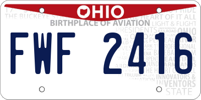 OH license plate FWF2416