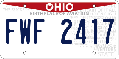OH license plate FWF2417