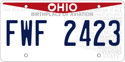 OH license plate FWF2423