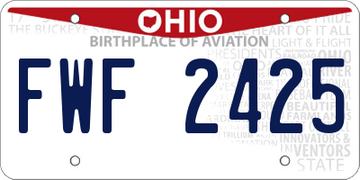 OH license plate FWF2425