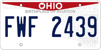 OH license plate FWF2439