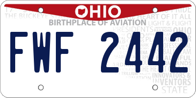 OH license plate FWF2442