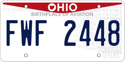 OH license plate FWF2448