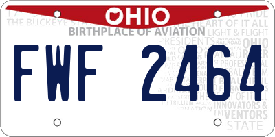 OH license plate FWF2464