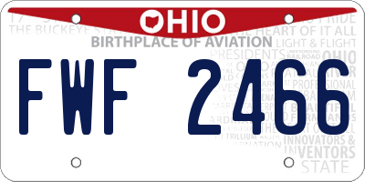 OH license plate FWF2466