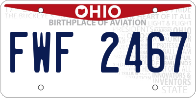 OH license plate FWF2467