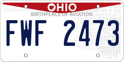 OH license plate FWF2473
