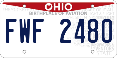OH license plate FWF2480