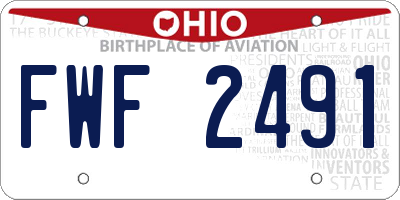 OH license plate FWF2491