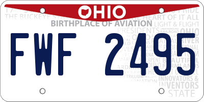 OH license plate FWF2495